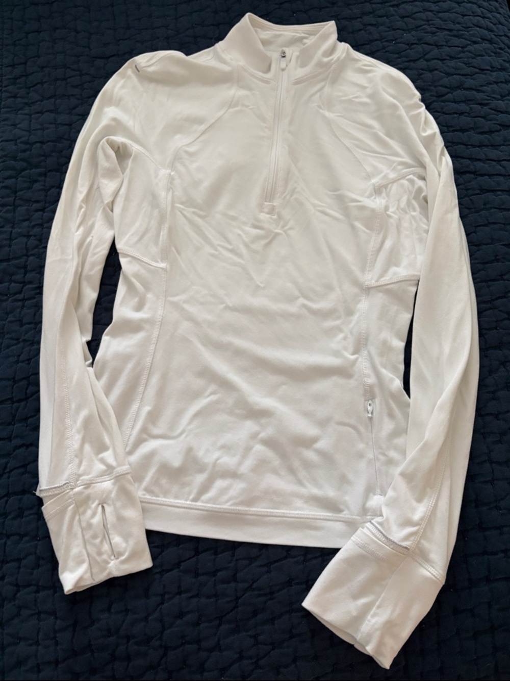 lululemon athletica White Quarter-Zip Long Sleeve Pullover